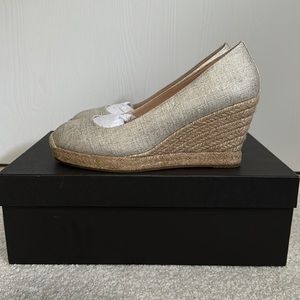 New! J. Crew Seville Espadrille in Metallic Canvas. Size 7.5